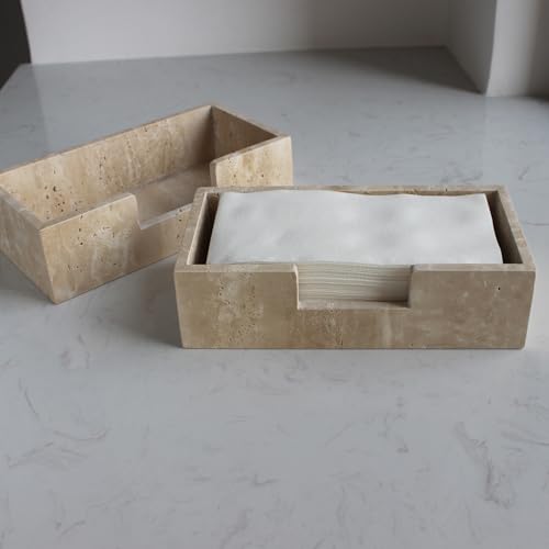 Natural Travertine Napkin Holder 9.8"x4.9"x2.8"