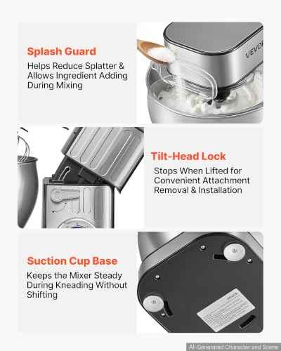 7.4 Qt Tilt Head Stand Mixer 500W Electric Dough Mixer