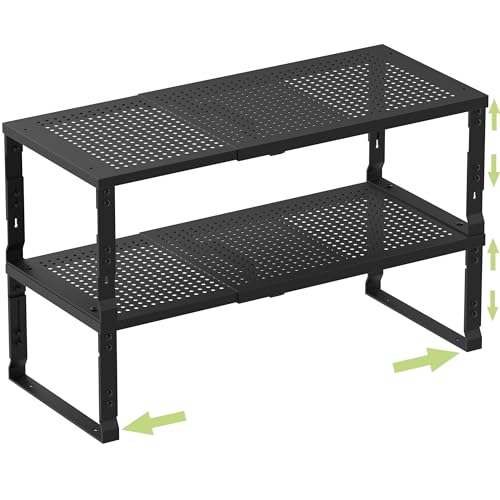 Heavy Duty Adjustable Metal Shelf Organizer (2 Count)