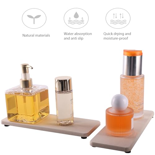 2Pcs Stone Soap Trays Water Absorbing Diatomite Coaster (2 Count)
