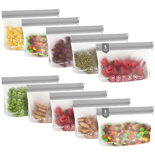 10Pack Reusable Snack Bags Dishwasher Safe (10 Count)