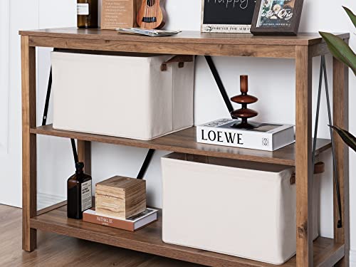 Storage Baskets for Shelves with Metal Frame (4 Count)