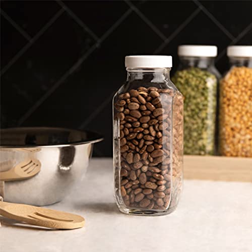 16 oz Glass Milk Bottle with Lid (2 Count)