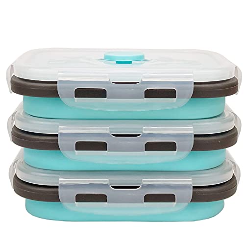 3piece Collapsible Food Storage Containers with Lids (3 Count)