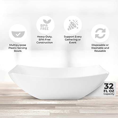 4 Pack Disposable White Plastic Party Bowls (4 Count)