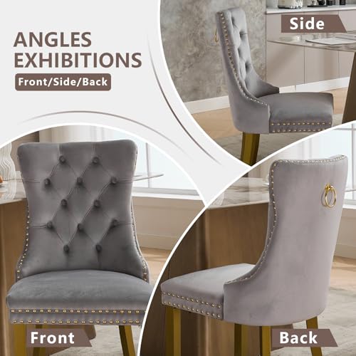 Grey Velvet Dining Chairs Set of 6 (6 Count)