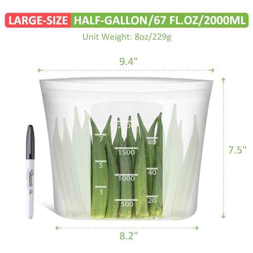 Reusable Food Storage Bags Half (4 Count)