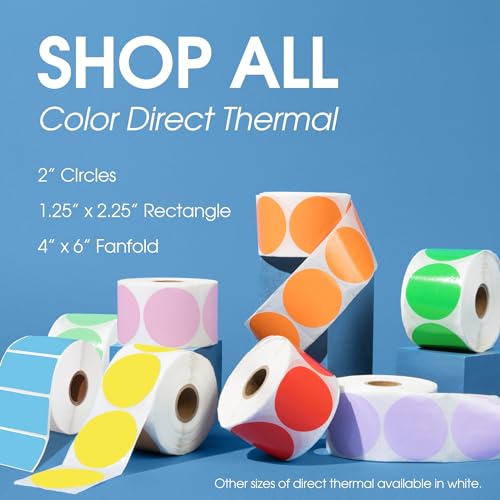 2" Circle Fluorescent Green Direct Thermal Labels (2 Count)