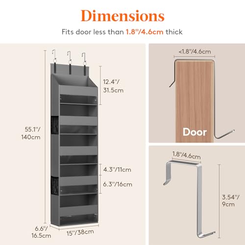 6 Pack Over the Door Organizer 5 Section Hanging Storage (6 Count)
