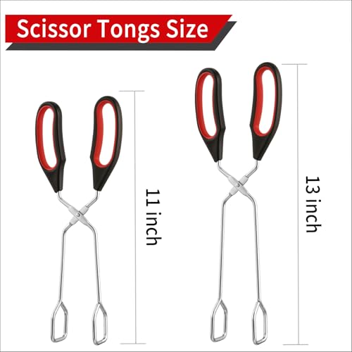 2 Pcs Stainless Steel Scissor Tongs