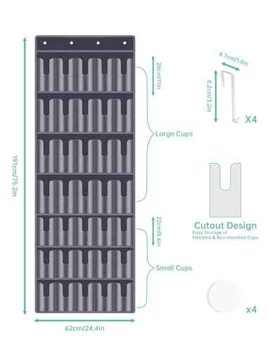 35 Pocket Door Hanging Cup Organizer Fit for Stanley Tumbler 30 40oz