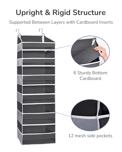 Over The Door Organizer with 6 Large Pockets 12 Side Pockets