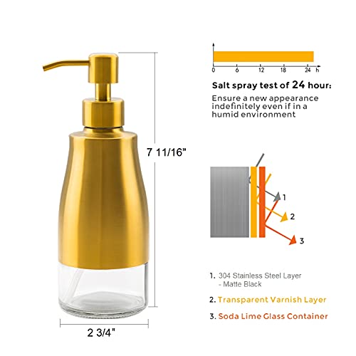 Gold Soap Dispenser with Coaster and Stickers