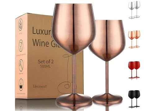 Unbreakable Stainless Steel Wine Glasses Set of 2 (2 Count)
