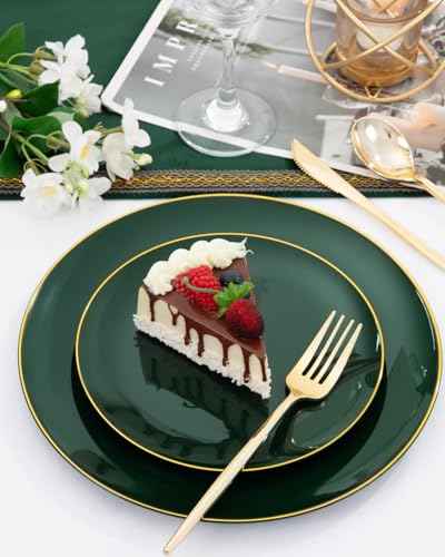 60PCS Green Plastic Plates (60 Count)