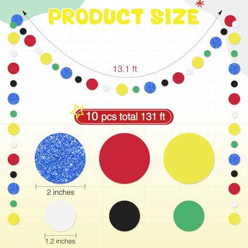 10 Pieces Circle Garland Banner Hanging (10 Foot)