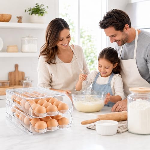 36 Egg Holder for Fridge with Silicone Bumpers