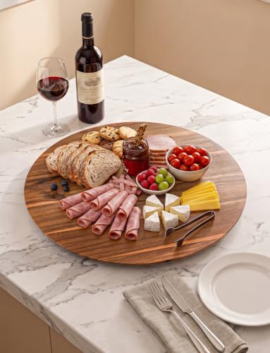 21" Acacia Wood Lazy Susan for Table Top