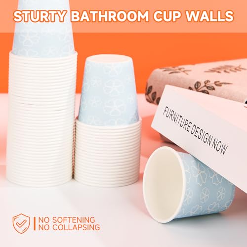 100 Pack 3 oz Bathroom Paper Cups for Mouthwash (100 Count)