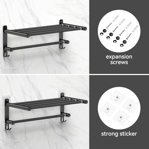 Black Adjustable Towel Bar for Bathroom Wall Mount17