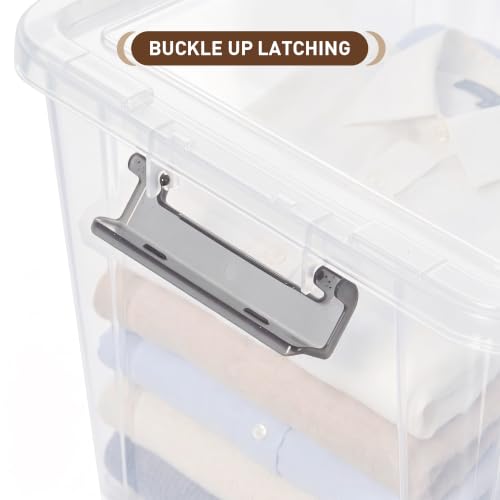 17 QT Plastic Storage Bins with Latching Lids Stackable Storage Containers for Organizing Large Clear Storage Box for Garage (2 Count)