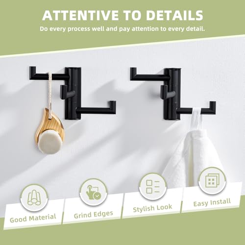 Bathroom Towel Hook Matte Black (2 Count)