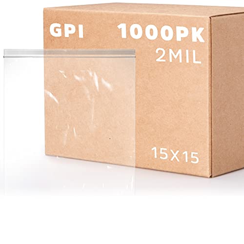 GPI 15" x 15" large Zip Bags (1000 Count)