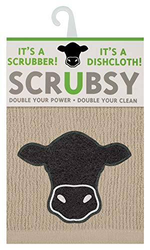 MÜkitchen SCRUBSY 100% Cotton Kitchen Dish Cloth with Built in Scrubber