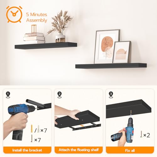Floating Shelves for Wall (2 Count)