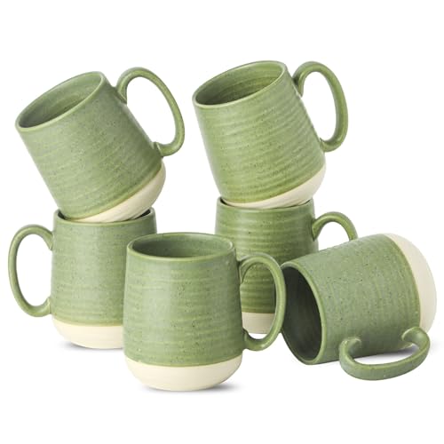 Stoneware Coffee Mugs Set of 6
