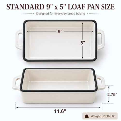 2 in 1 Enameled Cast Iron Bread Pan with Lid
