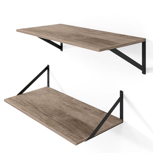 24W x 12D Deep Floating Shelves Set of 2 Grey (2 Count)