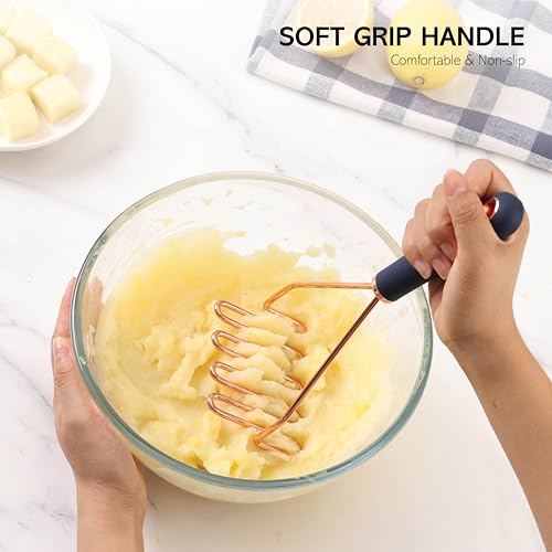 Kitchen Gadget Set Copper Plated Stainless Steel Utensils with Soft Touch Handles