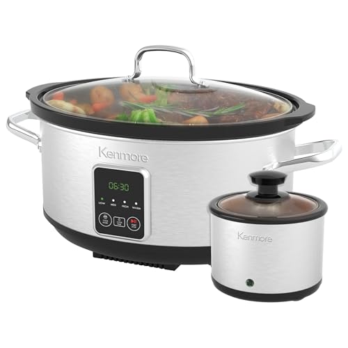 Kenmore 80010 7 Quart Slow Cooker with Dipper in Stainless Steel
