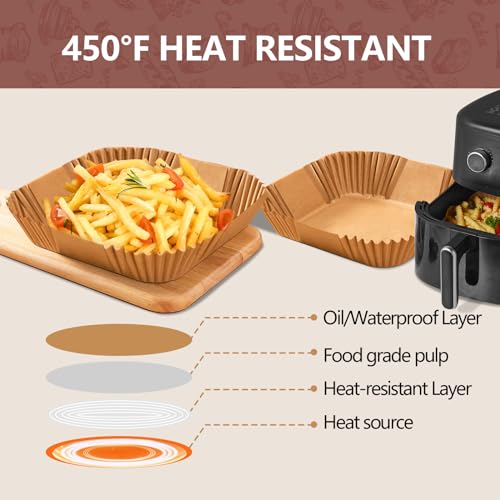 200 Pack 9 Inch Air Fryer Parchment Liners