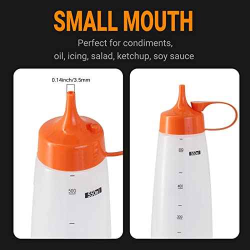 6 Pack 550mI 19 oz Condiment Squeeze Bottles (6 Count)