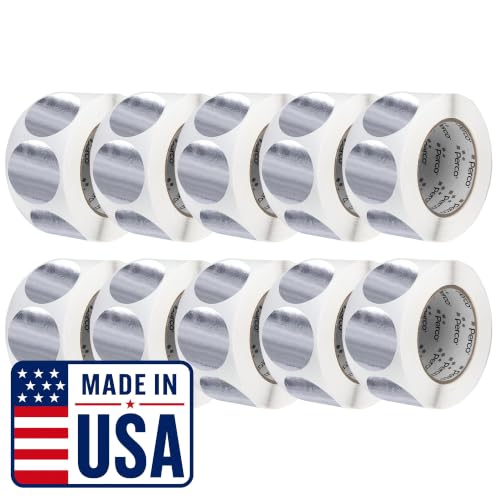 Metallic Silver Perforated Round Circle Dot Sticker 3 (10 Count)