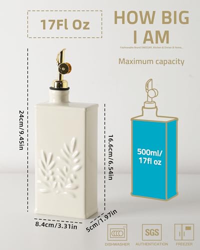 Sweejar Ceramic Olive Oil Dispenser Bottle for Kitchen