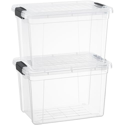 8.7 Quart Clear Plastic Storage Boxes with Lids (2 Count)