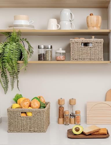 Wicker Storage Baskets for Shelves (2 Count)