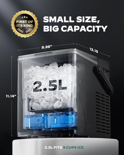 Countertop Ice Maker with 2.5L Expandable Ice Basket