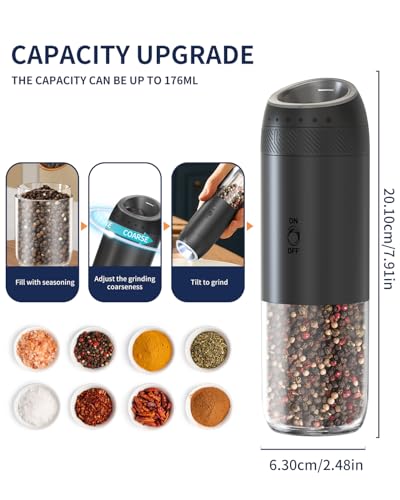 Rechargeable Salt and Pepper Grinder Set (2 Count)