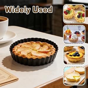 6 Pack 5in Mini Tart Pans with Removable Bottom for Baking (6 Count)