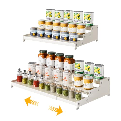 Expandable Carbon Steel Spice Rack Organizer for Pantry (2 Count)