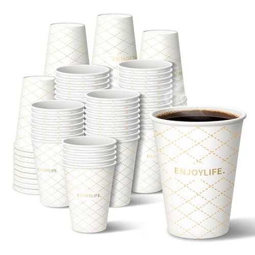 Disposable Paper Coffee Cups 12 oz 100 Count