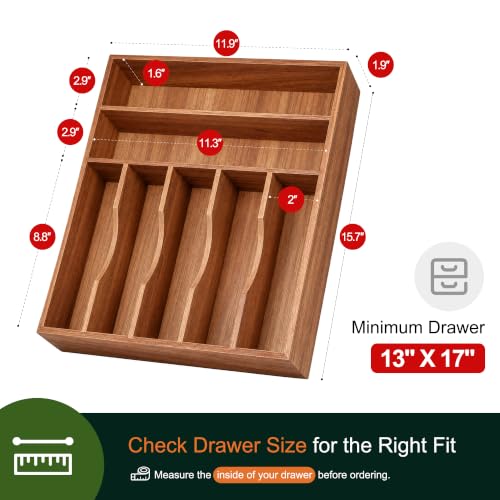 Kitchen Acacia Silverware Organizer