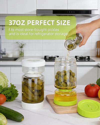 Pickle Jar with Strainer Flip