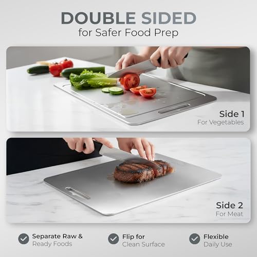 Stainless Steel Cutting Boards For Kitchen (3 Count)