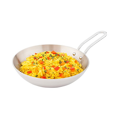 Round Silver Stainless Steel Mini Skillet