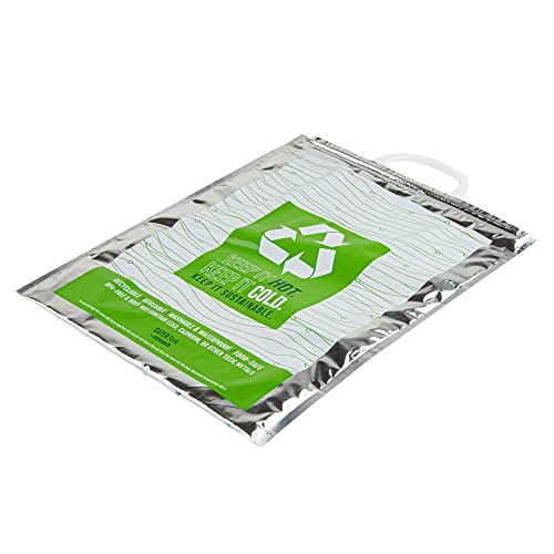Green And Silver Plastic Thermal Bag (10 Count)